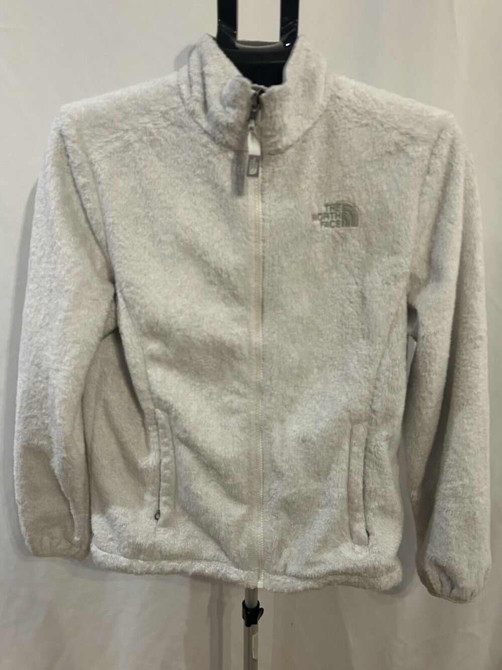 The North Face Light Gray Full Zip Women's Fleece Jacket size M